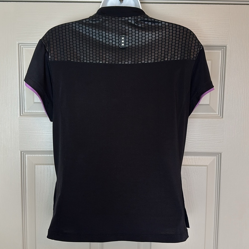 Jamie Sadock Women's Mock Neck Black Cap Sleeve Golf Top Size S - Picture 4 of 8
